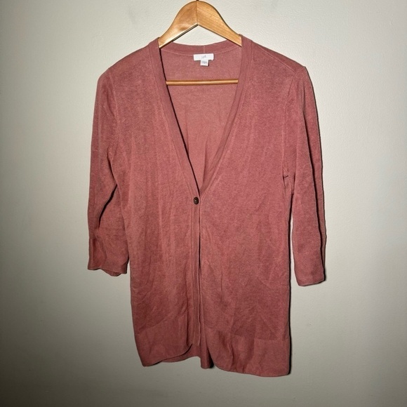 J Jill Blush linen blend cardigan in dusty pink S - Picture 2 of 6